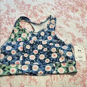 Floral Tank Top - Blue and Green